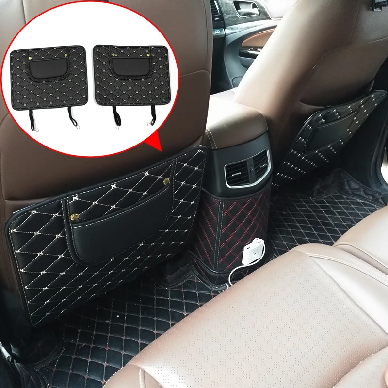Car Styling 2pcs Leather Seat Back Anti Kick Mats For Subaru Honda