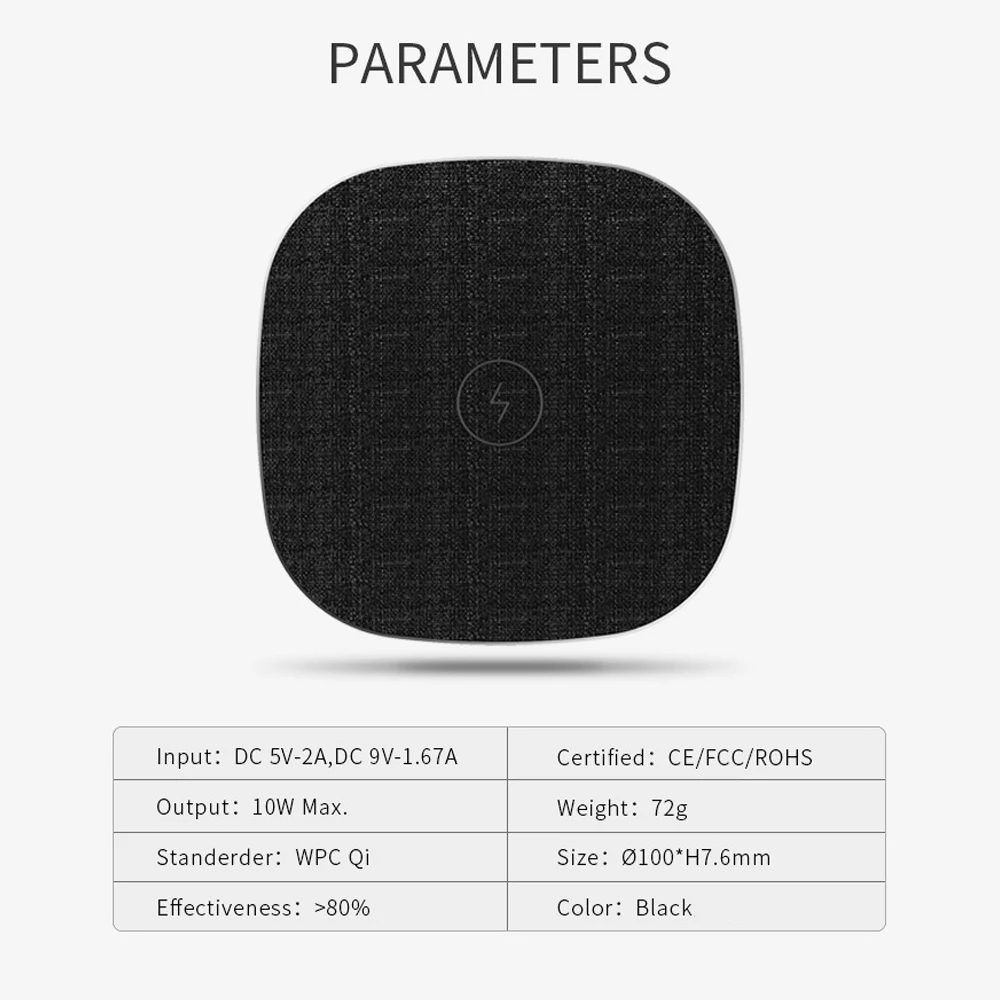 Беспроводное зарядное устройство PORTEFEUILLE Qi кожаная док станция 10 Вт для Samsung S9 S8 S10