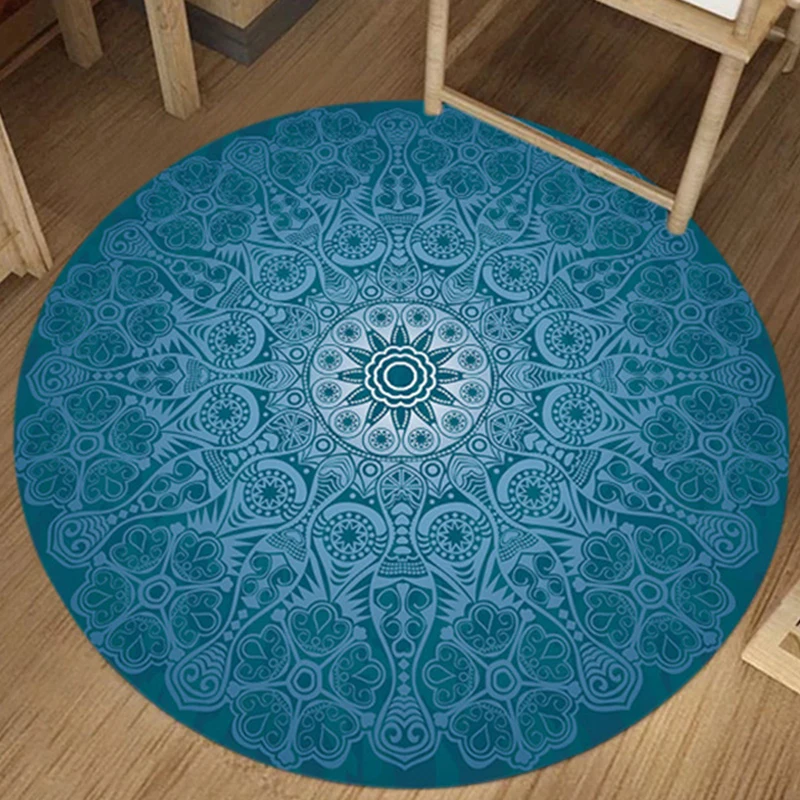 

Persian Pray Muslim Mandala Geometric Round Carpet For Living Room Anti-skid Yoga Mat Large Nordic Modern Round Rug For Bedroom