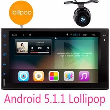 Camera+7” Android 5.1 Lollipop Car Radio Quad Core Double Din No dvd 2 din Head Unit in dash Autoradio Bluetooth GPS Stereo