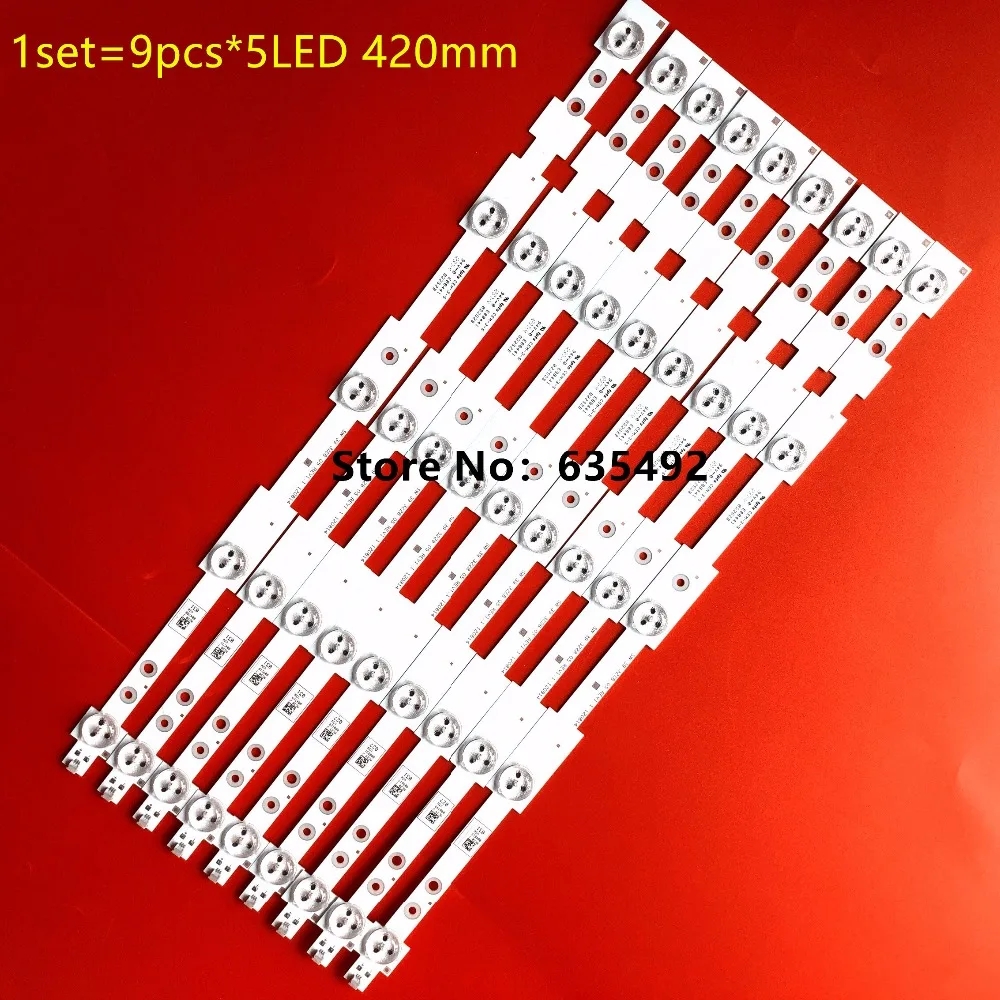 9 шт./лот 3" светодиодный полосы SW 39 3228 05 REV1.1 120814 5 светодиодный S(1 светодиодный 3 V) 420 мм