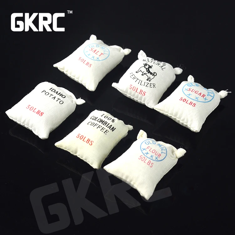 

6PCS 1/10 Simulation Decoration Rice Food Bag For Tamiya CC01 Axial Scx10 90046 90047 Rc4wd D90 Traxxas Trx-4 Trx4 Rc Crawler