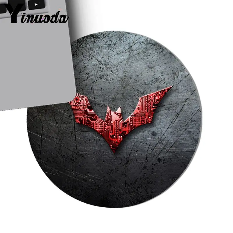 22x22cm Yinuoda высокое качество рыцарь поднимается Бэтмен ноутбук круглый стол колодки коврик для мыши анием натуральный резиновый игровой коврик для мыши Настольный коврик - Цвет: 22x22cm