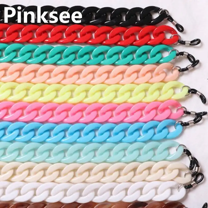 Fashion Acrylic Lanyard Mask Hanging Neck Chain Sunglasses Chain 21 Colors Glasses eyeglasses strap accessories