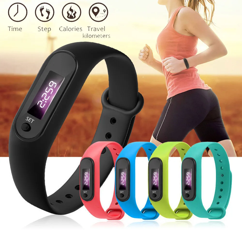

Genvivia Sport Watch Bracelet Display Fitness Gauge Step Tracker Digital LCD Pedometer Run Step Walking Calorie Counte 5#3.5