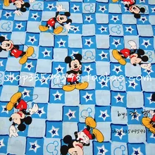 100x108 см мультфильм синий плед Микки хлопковая ткань для Вышивание дети постельное белье одежда Patchwor материал Hometextile