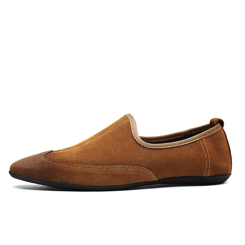 mens suede leather loafers shoes luxury brand italian male footwear shoes adult elegant slip on pointed toe oxford shoes for men (12)