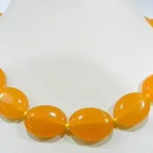 Очень хорошо потрясающий большой Очаровательная! Кварц Камень Кристалл 13x18 мм желтый ожерелье 1" покрытием