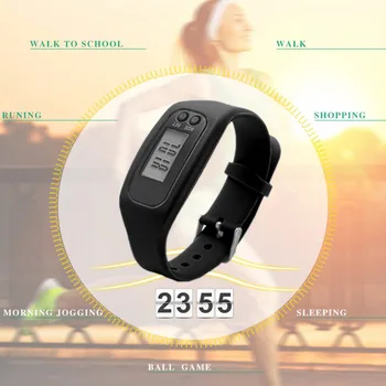 

LCD Smart Wrist Watch Bracelet Pedometer Sports Monitor Running Exercising Step Counter Fitness Silicone