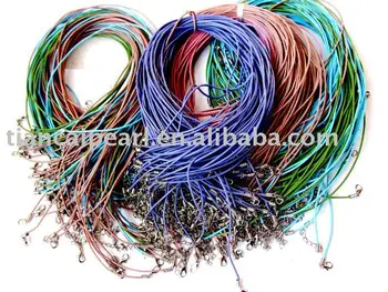 

Fashion Necklace-1mm Mixed Color Genuine Leather Necklace For Charm Jewelry(16''/18''/20''/22''Long Supply)