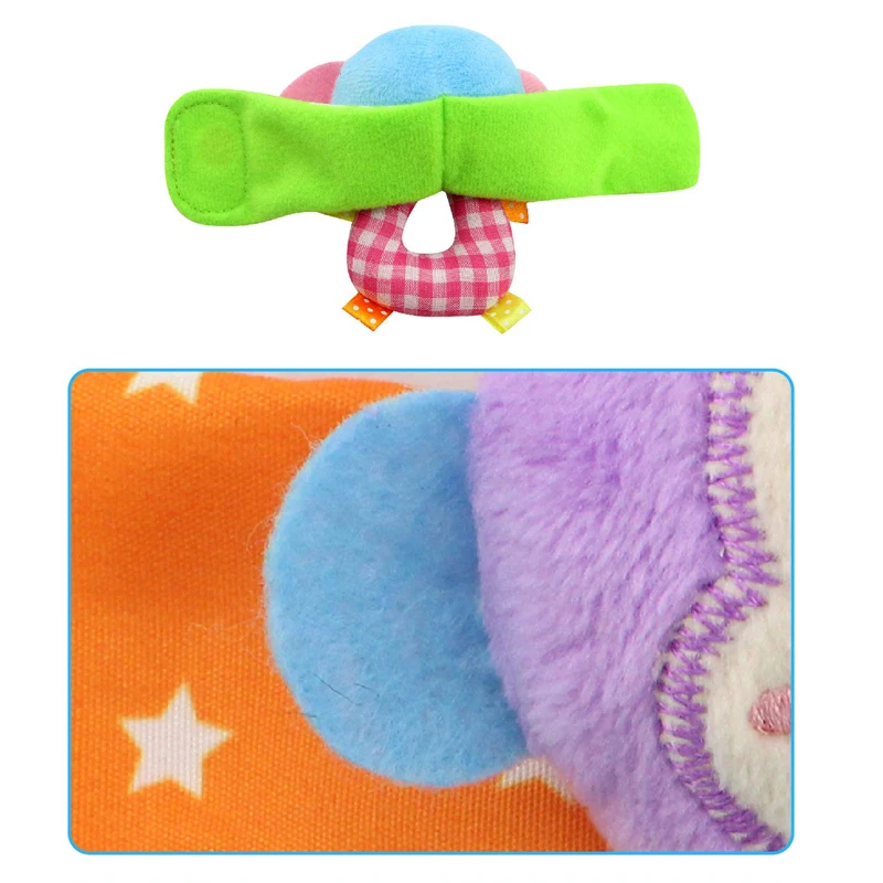 2 шт./компл. прекрасный браслет-погремушка в форме слона обезьяна плюшевые пояс многоцветные мягкие детские ремешок для наручных часов Новорожденный ребенок мультфильм игрушки