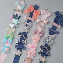 8 PCS 2017 New Safe Bowknot Rabbit Head Hairpins Ornaments Hair Jewelry Girls Accessories Children Hair Clip Kids Barrettes