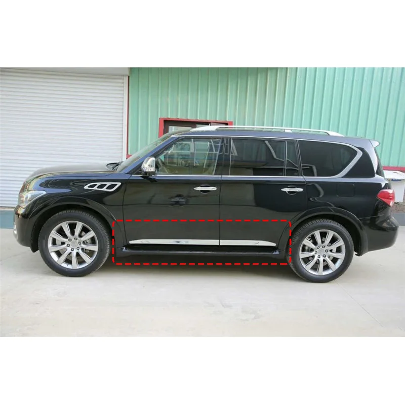 

For Infiniti QX56 QX80 2011-2018 Car Side Door Body Molding Trim Protector Cover ABS Chrome Sliver Plate