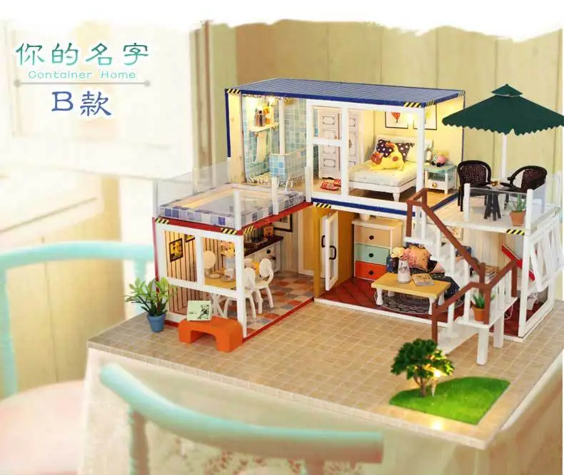 Японский дом DIY миниатюра деревянный номер модель здания наборы деревянная мебель игрушечные лошадки
