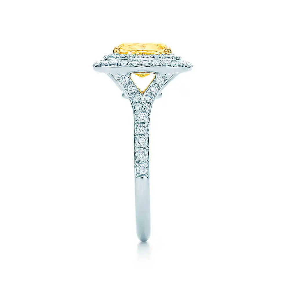

Trendy T-Brand Genuine 14K Rose Gold Ring for Women Memorable Anniversary Gift for Wife 1CT Yellow Diamond Jewelry