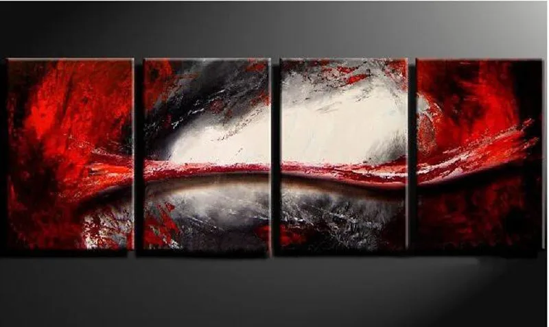 

Hand-painted Abstract Ocean Waves Oil Painting on Canvas Handmade Acrylic Paintings 4 Piece Picture Set Wall Art For Living Room