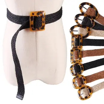 

Lady Vintage Leisure Waistband Women 2019 Fashion Smooth Buckle Belt Female Linen Braided Waist Belts Jeans Dress Decor 8 Styles