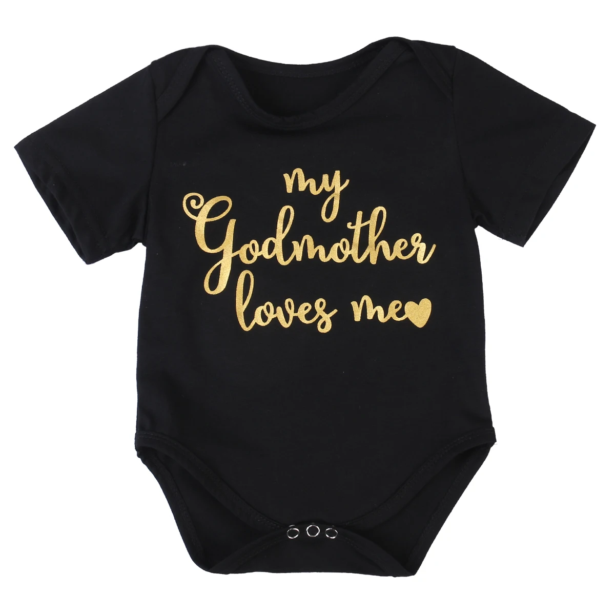 Hot Selling Newborn Kid Baby Boy Girl Bodysuits Letter Print Black