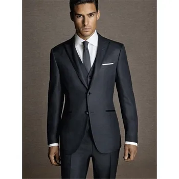 

Smoking New New Arrival Classic Navy Mentuxedos 3 Pieces Wedding Suits For Men For Peaked Lapel Groomsmen Slim Fit Suit