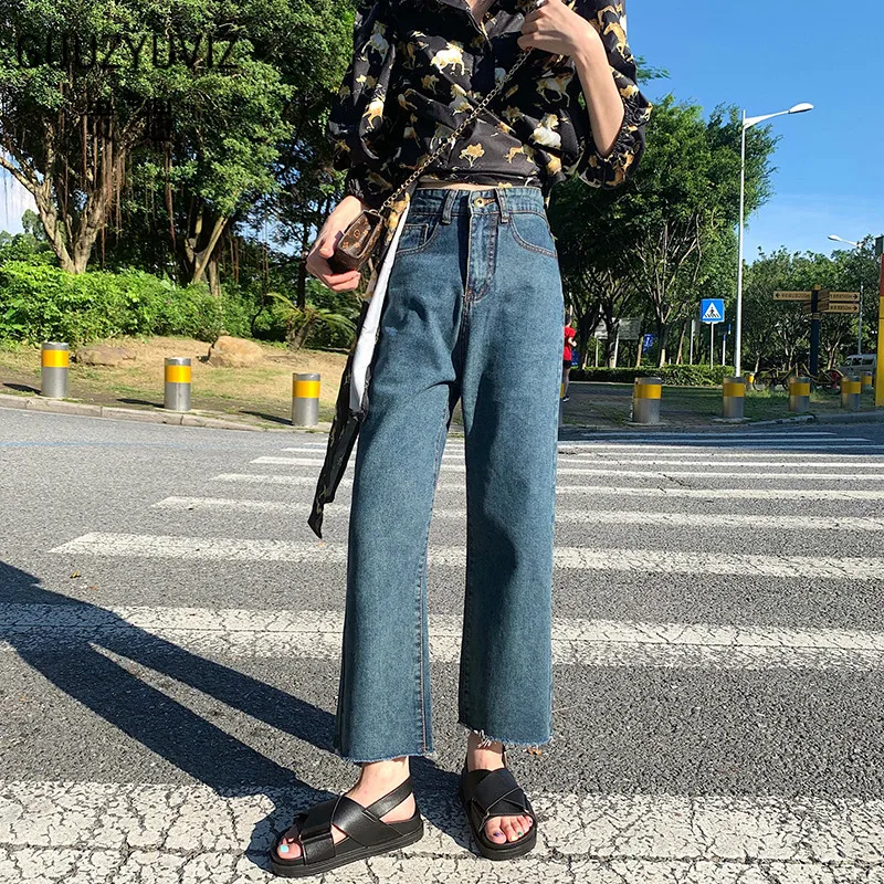

GUUZYUVIZ Wide Leg Jeans Woman High Waisted Denim Pants Women Loose Plus Size Korean Jeans Vaqueros Mujer Casual Vintage
