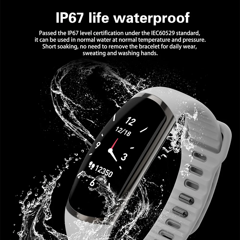 Smart Bracelet R16 Android IOS Heart Rate Band Sleep Monitor Blood Pressure Fitness Tracker Waterproof Color Screen Sport Band