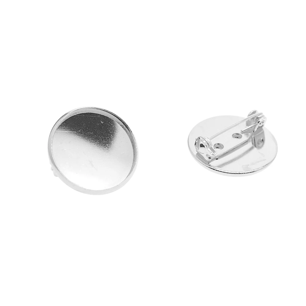 20mm Basic Brooch Base Craft Making Pin Back Parts Badge Button Breastpin Supplies 10 Pieces