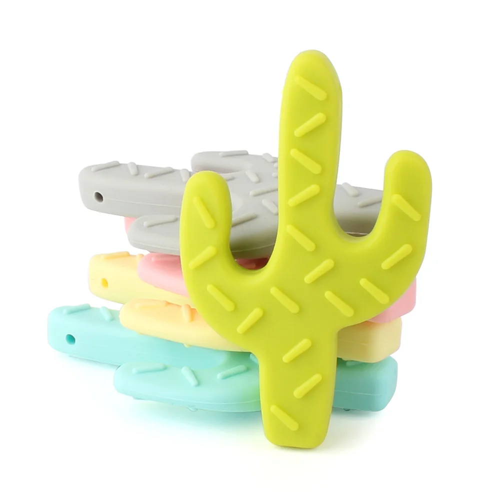 

1pcs 85mm Silicone cactus Baby Teethers rodent beads DIY chew Necklace Pacifier Chain Pendant Food Grade Silicone BPA Free