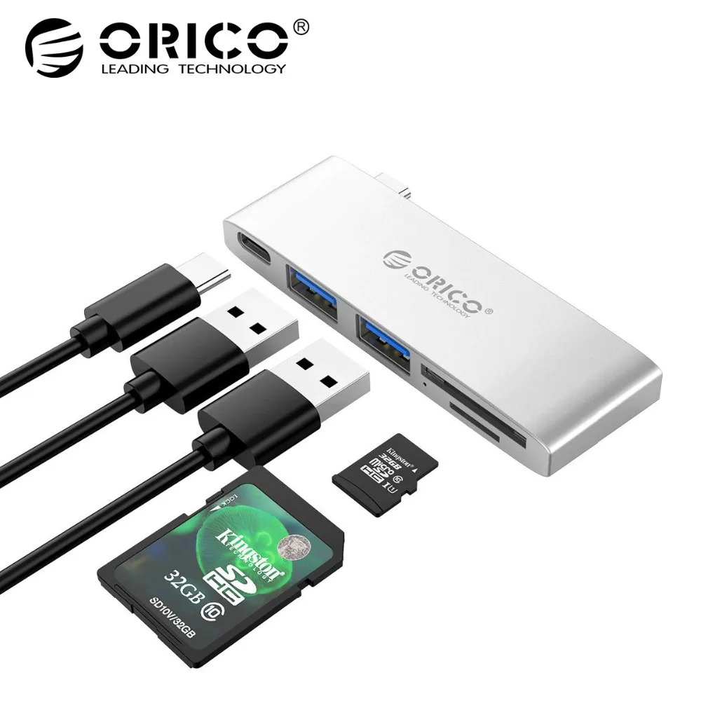 

ORICO USB HUB USB C to 3.0 HUB SD TF Card Reader Adapter for MacBook Samsung Galaxy S9 Huawei P20 Mate 20 Pro Type C USB HUB PD