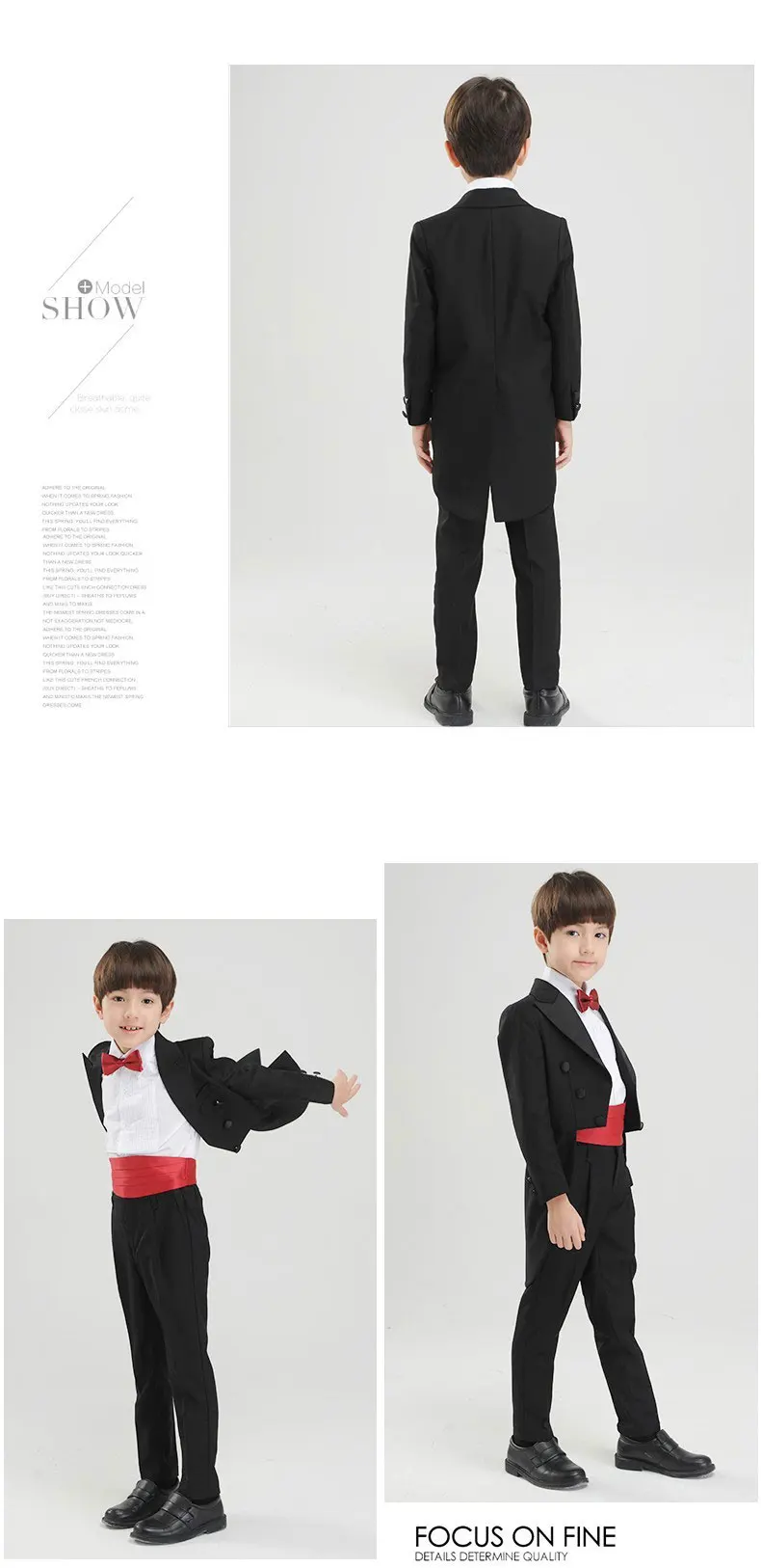 Новые модные детские костюмы-смокинги для маленьких мальчиков костюм для мальчиков на свадьбу, Официальный черный смокинг-смокинг Свадебный костюм для мальчиков