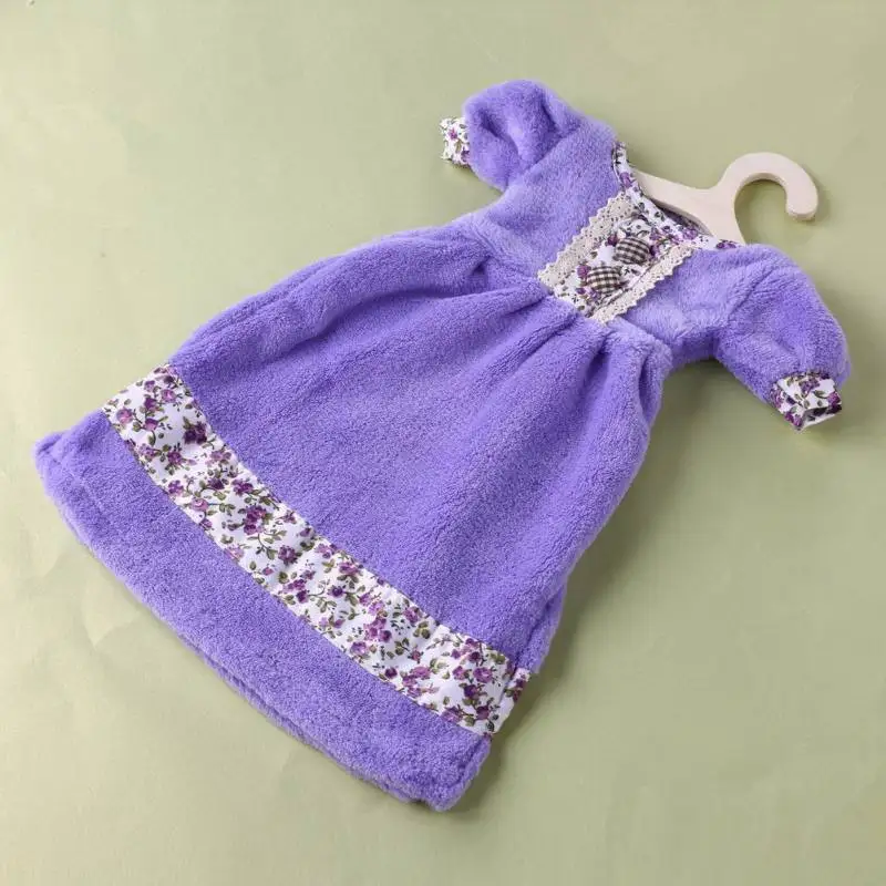 

Princess Skirt Dress Hand Dry Towels Absorbent Cora Kids Bathroom Towel with Hanging Hook Hand Towel Lovely Creative Towels