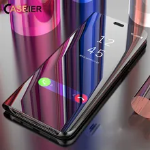 Caseier чехол с зеркальной поверхностью для samsung Galaxy S10 lite S9 A8 A6 плюс флип-чехол для телефона для samsung A9 J4 J6 Держатель подставка Funda чехол