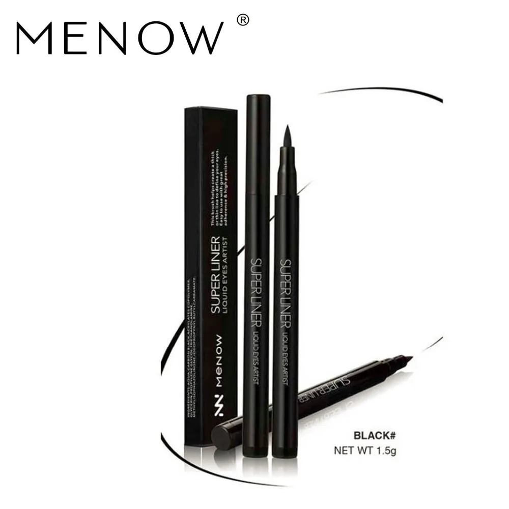 

MENOW black eyeliner durable waterproof and sweat resistant pen soft, easy to color, not dizzy dye EL01
