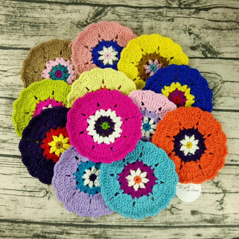 Crochet DIY Placemat Handmade Crochet Doilies Table Decor Round Coaster Coffee Mats Accessories