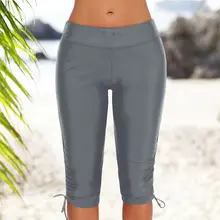 Купальный костюм для женщин, купальник, однотонный, хорошо тянется, с завязками сбоку, с завязками, Рашгард, брюки, бордшорты, сексуальная пляжная одежда бикини, низ