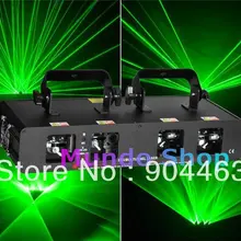 DHL 2013 Популярные 120 МВт 4 головки четыре тоннеля чистый зеленый лазер шоу луч сценические лазерные огни вечерние, четыре линзы Клубное освещение DMX
