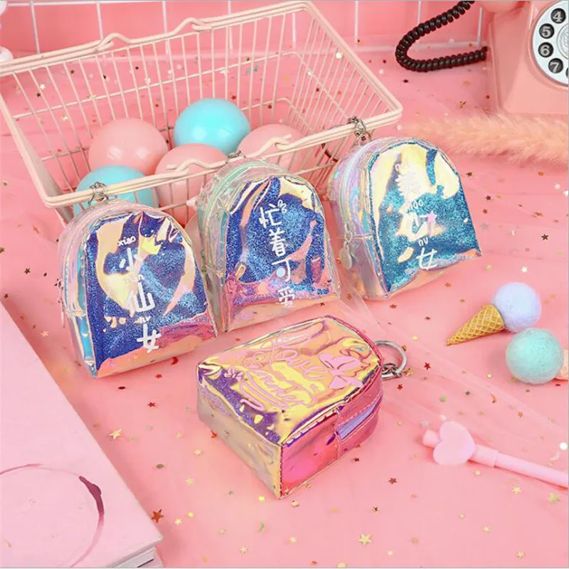 Горячая Распродажа, Женская креативная мини лазерная сумка для монет, кошелек, модный женский кошелек, брелок с буквенным принтом, сумка для мелочи, 4 цвета