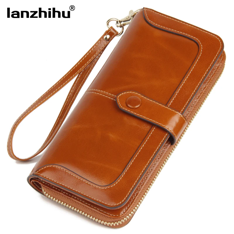 2017 New Women s Genuine Leather font b Wallet b font Female Zipper font b Wallets