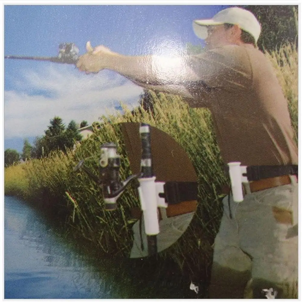 Fishing Rod Holder Waist Holster for Spinning Casting Fly Rods Hook Loop Cable Cord Ties Belt Fishing Accessories