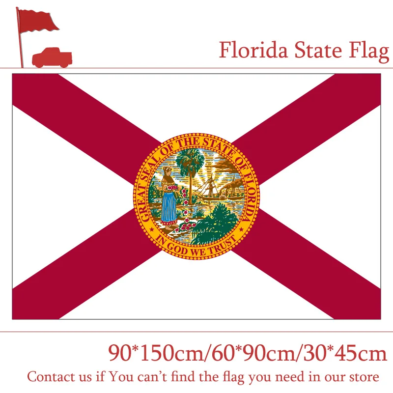 

Florida State Flag Of America 90*150cm/60*90cm/40*60cm Flying Flag 15*21cm Banner With Brass Metal Holes 30*45cm Car Flag 3X5FT