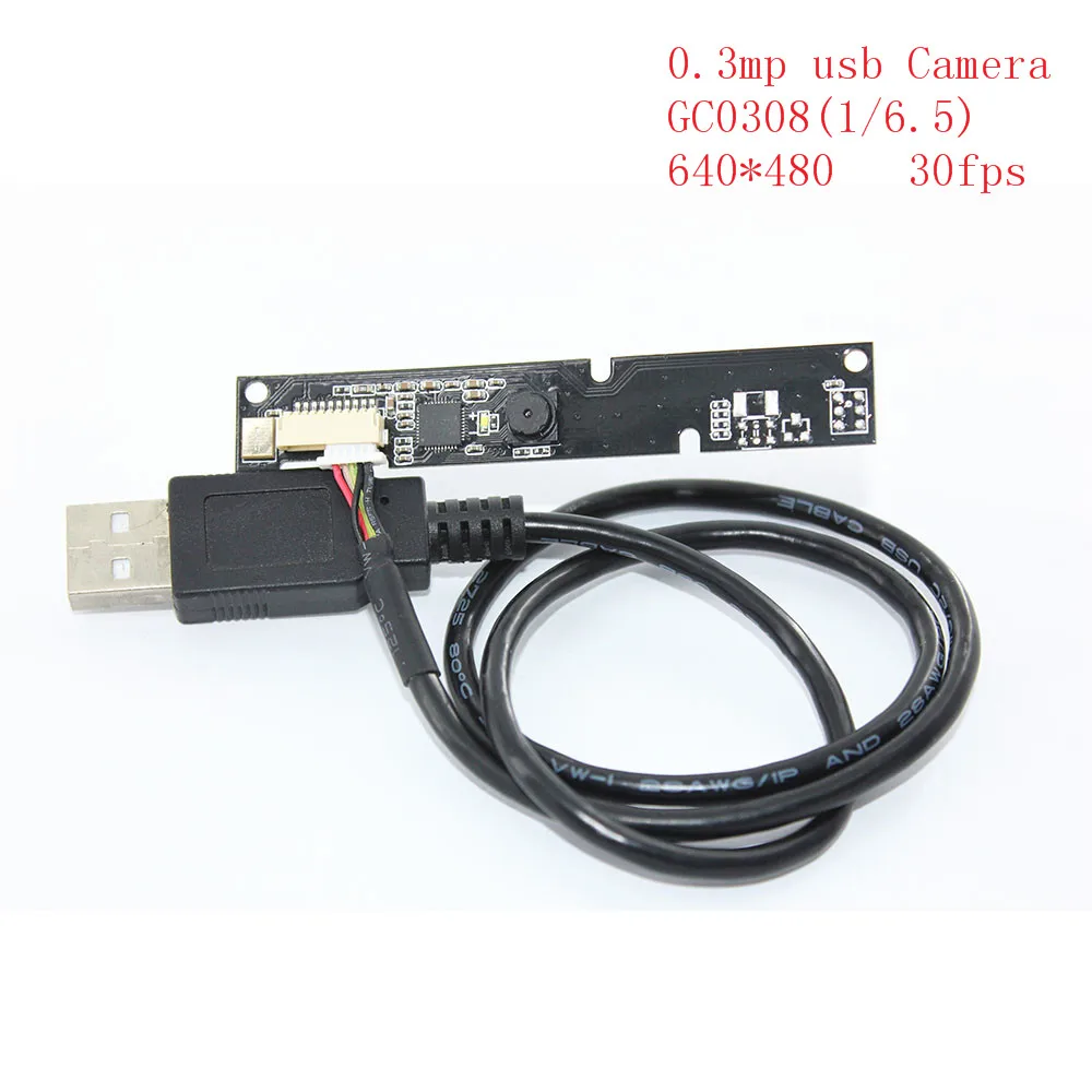 USB модуль камеры CMOS 0.3MP USB2.0 модуль камеры 640*480P Датчик GC0308 с UVC протокол Бесплатный драйвер