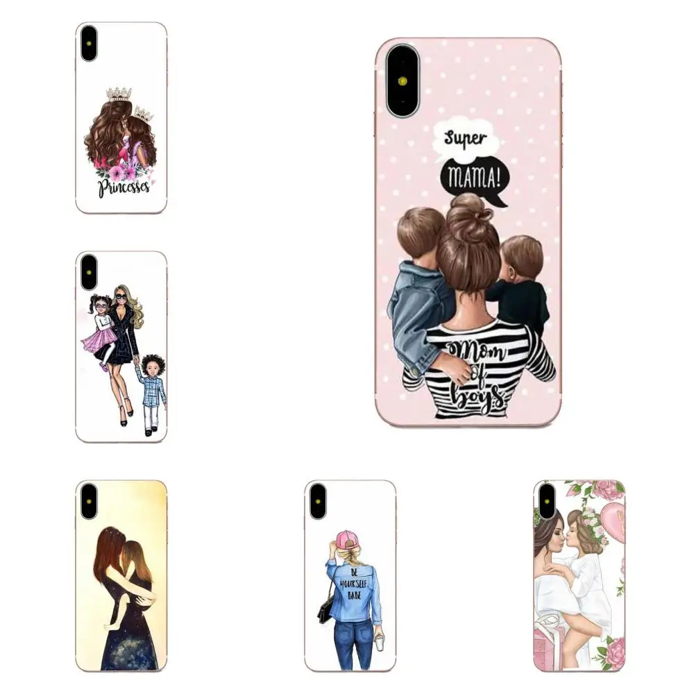 

Soft TPU Phone Skin Mom And Baby Girl For Xiaomi Redmi Note 2 3 3S 4 4A 4X 5 5A 6 6A Pro Plus