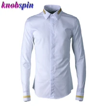 Китайский стиль, мужская рубашка с вышивкой, Новое поступление, отложной воротник, длинный рукав, Узкие повседневные рубашки, одноцветные, большие размеры