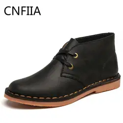CNFIIA Мужские Ботинки рабочие ботильоны от Челси мужской обуви 2018 осень-зима чёрный; коричневый дизайнерский бренд Винтаж обувь