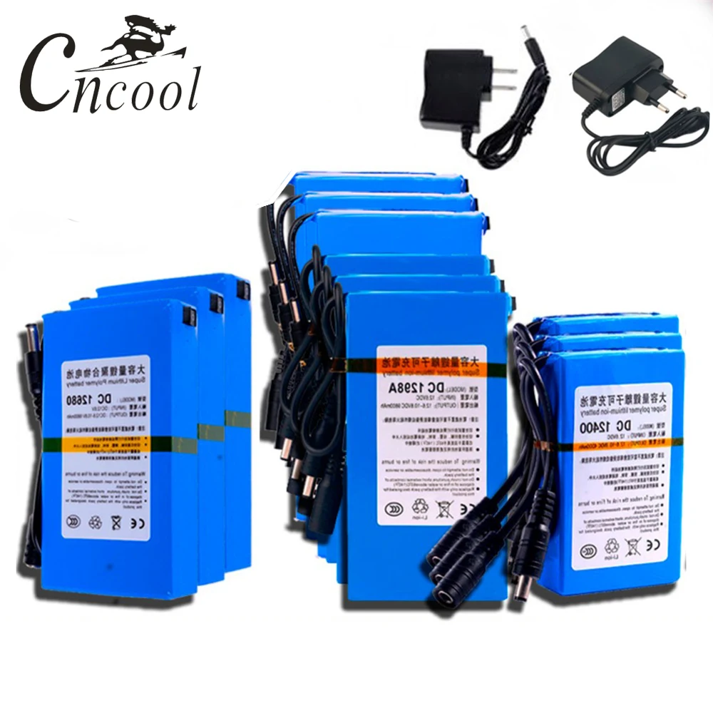 

Cncool DC 12V High Quality Super Rechargeable Portable Lithium-ion Battery 1800mAh -20000mAh With EU/US Plug Drop shipping