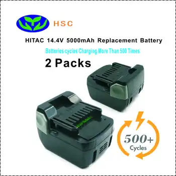 

2PCS 5000mAh 18650 battery pack HIT14.4C Li-ion Battery 14.4V Replacement HITAC BSL1415 BSL1430 329901 Battery pack14.4V