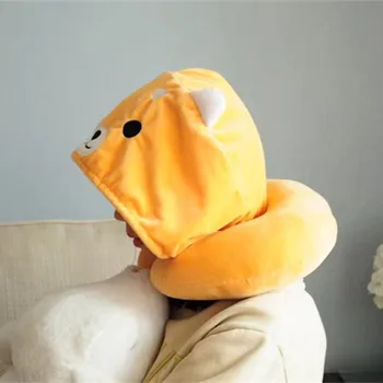 

Cute Cartoon Wood Dog Caps UPillow Neck Pillow Pillow With Hat Travel pillows for sleeping Pillow Lovely Cartoon 50P016