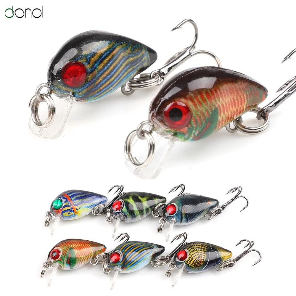 DONQL 2Pcs Minnow Wobblers Crankbait Fishing Lure 4.5cm Artificial Plastic Crank Hard Bait 3D Eyes Bass Topwater Fish Lures kit主图02 (5)