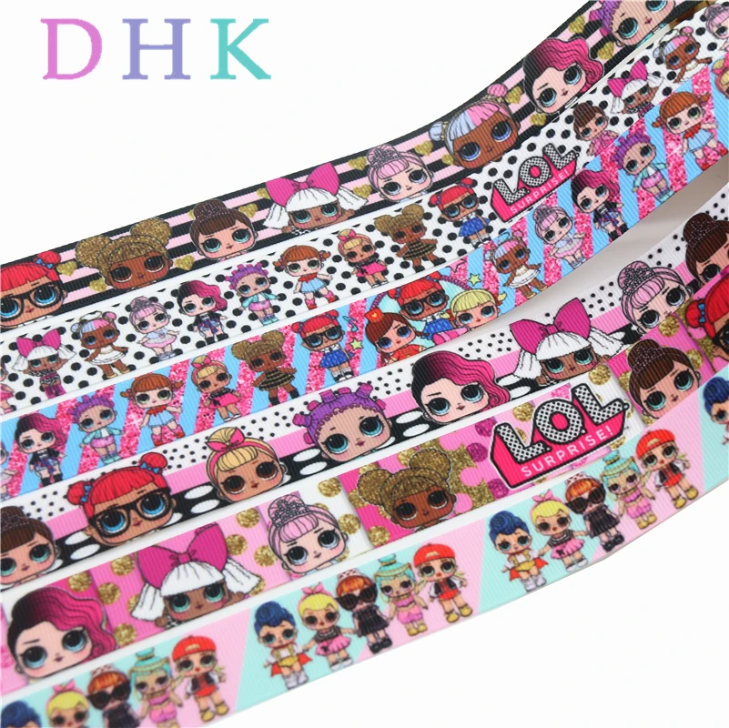 

DHK 50yards cute cartoon printed grosgrain Ribbon Accessory hairbow headwear decoration Wholesale OEM DIY S845