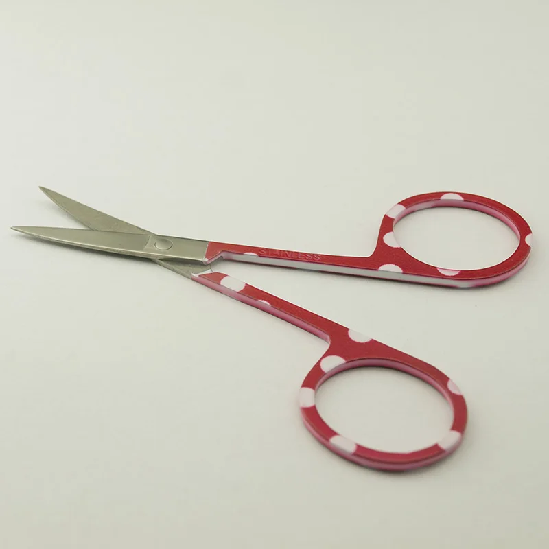 

2pcs Professional Red pattern Nail Scissor Manicure For Nails Eyebrow Nose Eyelash Cuticle Scissors Curved Makeup Tools