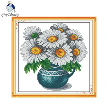 

Joy Sunday flower style Wild chrysanthemum beautiful cross stitch patterns embroidery kits for sitting room decoration